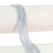 Perline sfaccettate rotonde da 2 mm - Acquamarina x32cm