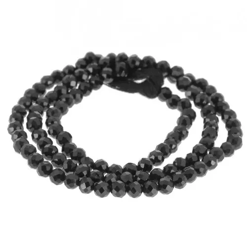 Perle sfaccettate rotonde da 3 mm - Spinello nero x31cm