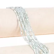 Perline sfaccettate rotonde da 3 mm in pietra semipreziosa - Larimar x32cm