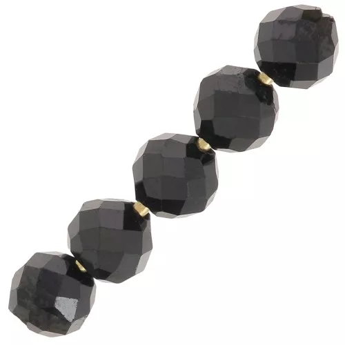 Perle sfaccettate rotonde da 4 mm - Spinello nero x20