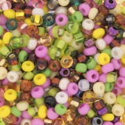 Perle di semi Preciosa 8/0 3 mm - Mix opaco - trasparente - rosa - verde x20g