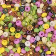 Preciosa Perles rocailles 8/0 3 mm - Mix Opaque - Transparent - Rose - Vert x20g