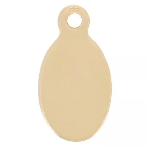 Ciondolo ovale 11x6 mm da incidere - Gold filled x1