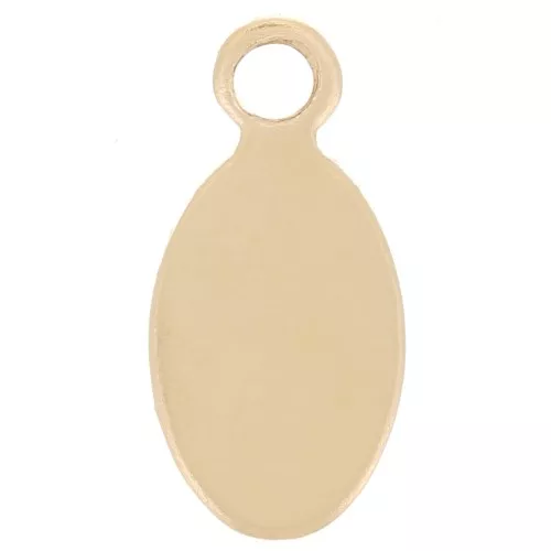 Ciondolo ovale 11x5 mm da incidere - Gold filled x1