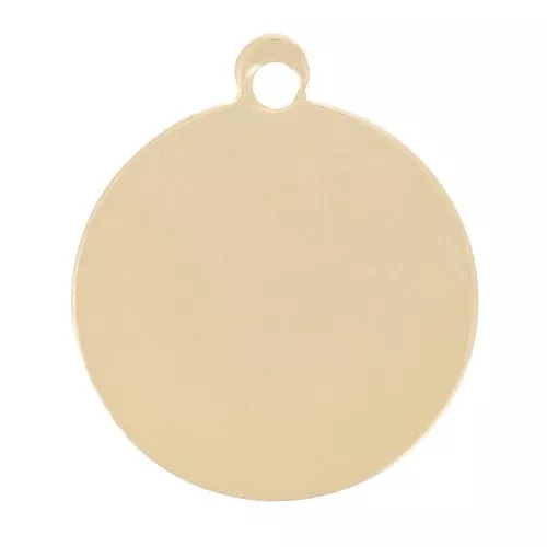 Ciondolo rotondo da 10 mm da incidere - Gold filled x1
