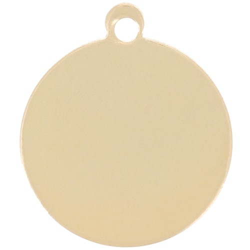 Ciondolo rotondo da 11 mm da incidere - Gold filled x1