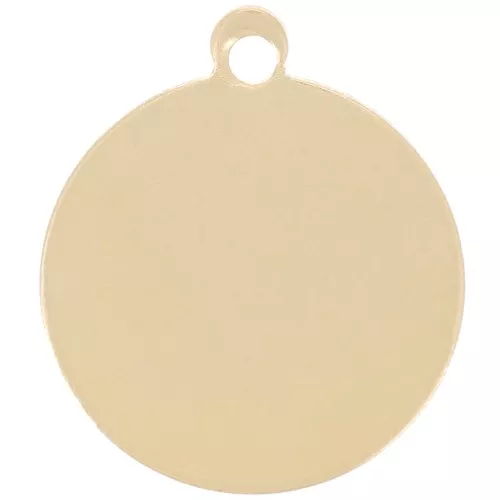 Ciondolo rotondo da 11 mm da incidere - Gold filled x1