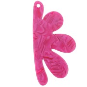 Pendente forma di mezzo fiore in acetato 53x26 mm - Lampone marmorizzato x1|raw }}