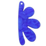 Pendente forma di mezzo fiore in acetato 53x26 mm - Perla blu reale x1|raw }}