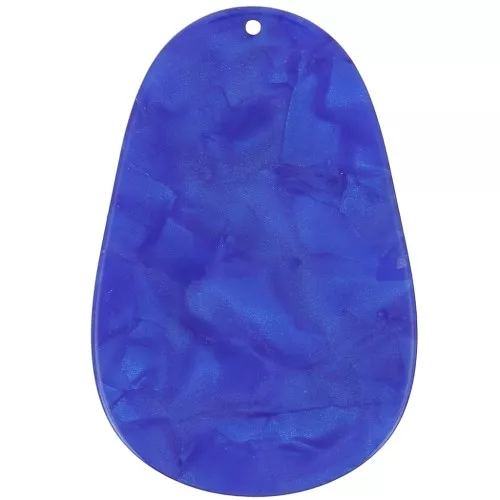 Pendente ovale in acetato 50x33 mm - Perla blu reale x1