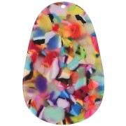Pendente ovale in acetato 50x33 mm - Guscio di tartaruga - Multicolore x1|raw }}