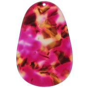 Pendente ovale in acetato 50x33 mm - Tartaruga - Marrone - Rosa scuro x1|raw }}