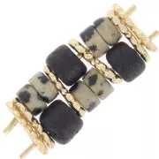 Distanziatori a fiori tondi 9x5 mm - Dorato con oro fino x10