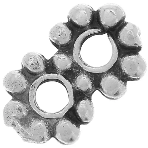 Distanziatori per anelli floreali 9x5 mm - Argento anticato x10