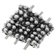 Distanziatori a fiore tondo 3 file 12x5 mm - Argento anticato x5