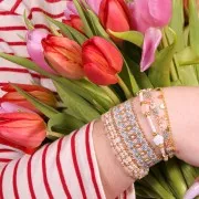 Distanziatori a fiore tondo 3 file 12x5 mm - Argento anticato x5