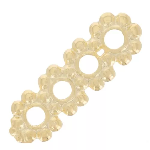 Distanziatori - Fiori tondi 4 file 16x5 mm - dorato oro fino x5