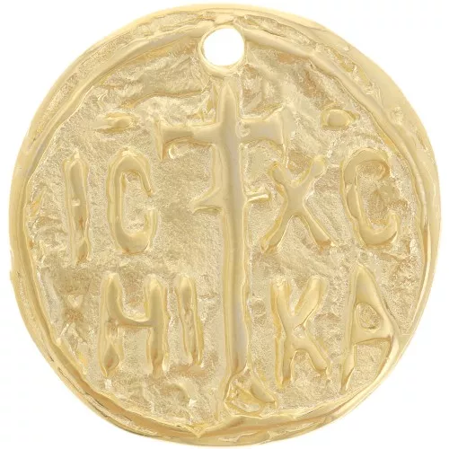 Pendente irregolare 25 mm simbolo religioso - Dorato oro fino x1