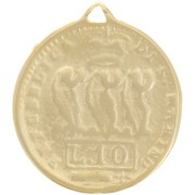 Pendente con moneta di San Marino 24 mm - 10 Lire - Dorato oro fino x1