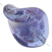 Foglia d'argento ritorta di Murano 20x15 mm - Blu x1