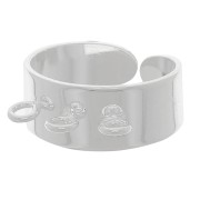 Anello largo 3 anelli - Misura regolabile da 53 a 57 - Placcatura fine in argento x1|raw }}