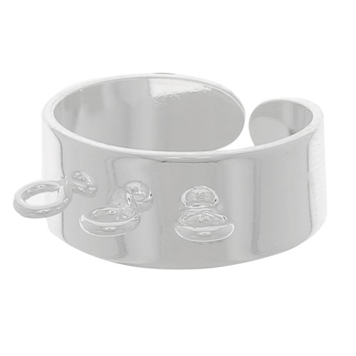 Anello largo 3 anelli - Misura regolabile da 53 a 57 - Placcatura fine in argento x1