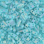 Miyuki Quarter Tila Beads 5x1.2x1.9 mm QTL-2405FR - Transparent Teal AB Mat x10g|raw }}
