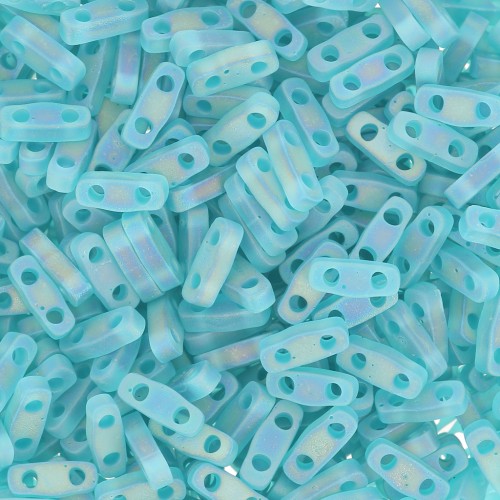 Miyuki Quarter Tila Beads 5x1.2x1.9 mm QTL-2405FR - Transparent Teal AB Mat x10g
