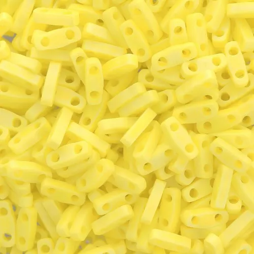 Miyuki Quarter Tila Beads 5x1.2x1.9 mm QTL-404FR - Opaque Yellow AB Mat x10g