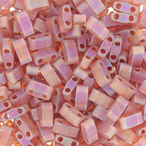 Perline Miyuki Half Tila 5x2.3x1.9mm HTL-134FR - Transparent Dark Topaz AB Mat x10