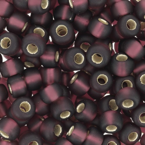 Rocaille Miyuki 6/0 13F - Silver Lined Mat Dark Smoky Amethyst x8g
