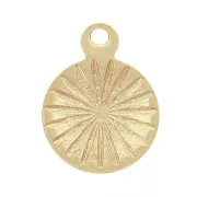 Ciondolo rotondo da 8 mm - Angelo Raffaele - placcato oro 3 micron x1