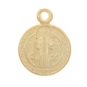 Ciondolo rotondo da 8 mm - simbolo religioso - placcato oro 3 micron x1|raw }}