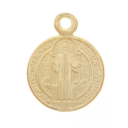 Ciondolo rotondo da 8 mm - simbolo religioso - placcato oro 3 micron x1