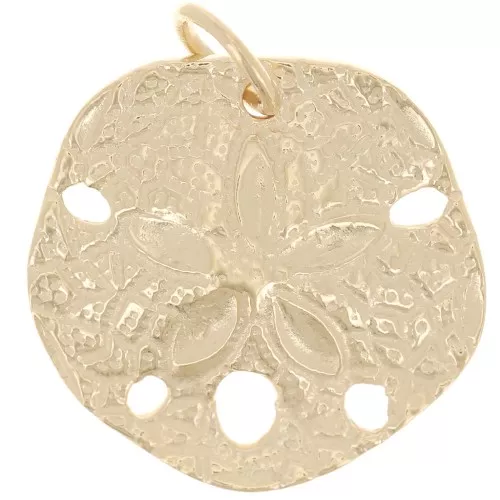 Pendente irregolare curvo 18 mm con dollaro di sabbia - placcato oro 3 micron x1