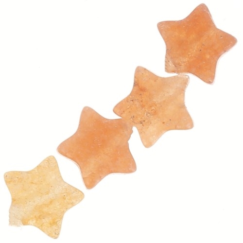 Perle stella da 4 mm in pietra semipreziosa colorata - Imitazione corniola x4