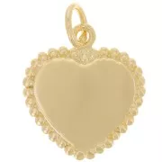 Pendente cuore con palline 16x14 mm - placcato oro 3 micron x1