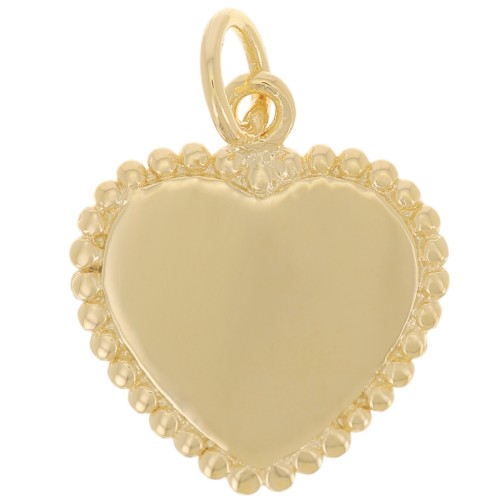 Pendente cuore con palline 16x14 mm - placcato oro 3 micron x1