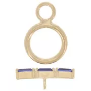 Chiusura a T da 9 mm - Barra in ossido di zirconio - Placcata oro 3 micron - Blu x1