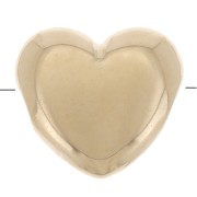 Perla piatta a cuore 6x7 mm - Placcato oro 3 micron x1
