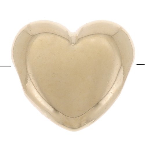 Perla piatta a cuore 6x7 mm - Placcato oro 3 micron x1