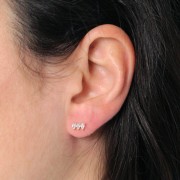 Orecchini Perno Design Ovali Arrotondati Intracciati 26mm Placcato Oro 3 Micron X2 P 318931 - Foto 3