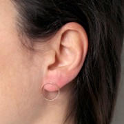 Orecchini perno con diamante 16 mm - placcato oro 3 micron x2