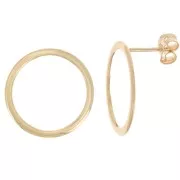 Orecchini piatti a cerchio scavato 20 mm - placcato oro 3 micron x2