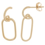 Orecchini Pendenti Placcati Oro A Forma Di Mezzaluna: Lunghi 36 Mm, Stile Grafico E Geometrico