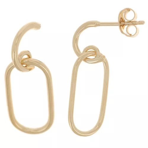 Orecchini design 26x9 mm - Placcato oro 3 micron x2