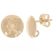 Orecchini tondi martellati 11 mm - a cerchio aperto - placcati oro 3 micron x2