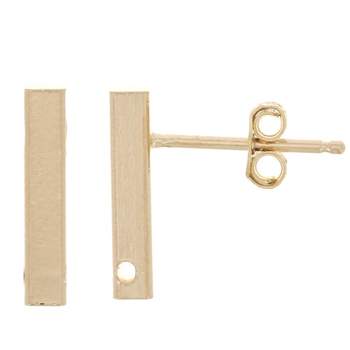 Orecchini 13x3 mm con foro - Placcati oro 3 micron x2