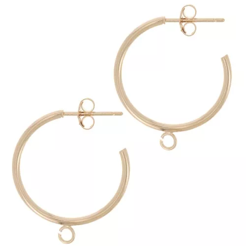 Orecchini a cerchio aperti da 21 mm con anello aperto - placcati oro 3 micron x2
