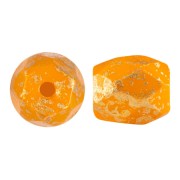 Perle in vetro Baros® par Puca® 6x5mm Frost Tangerine Gold Splash x10g